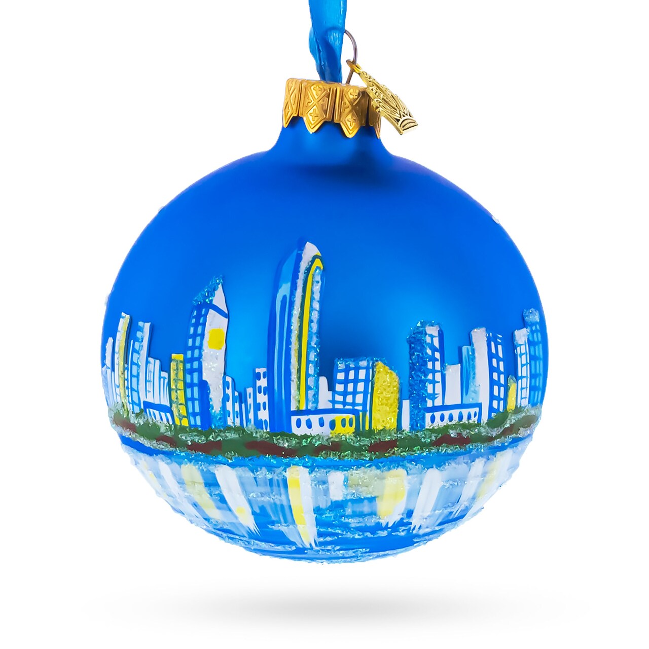 San Diego, California Glass Ball Christmas Ornament 3.25 Inches